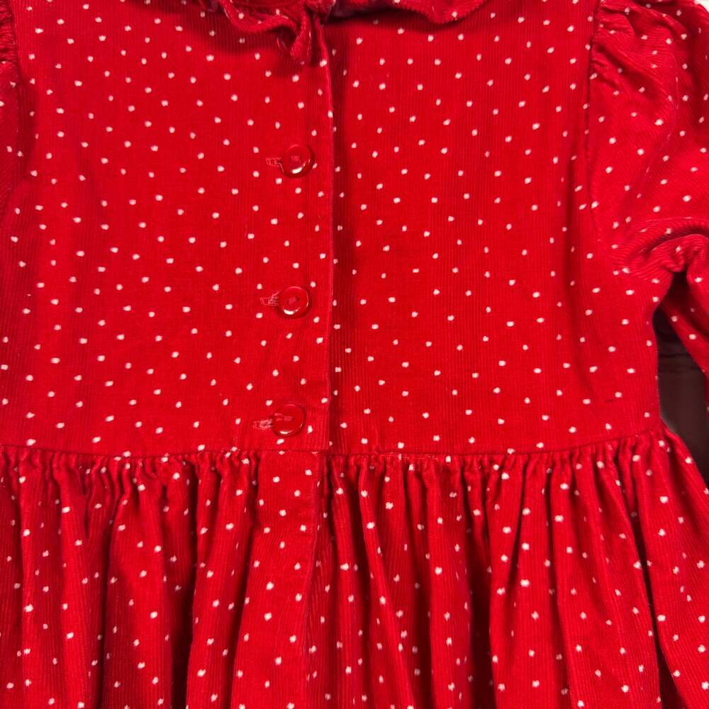 Bonnie Baby Boutique Red Corduroy Holiday Dress 24 Months - Picture 4 of 5